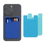 Laptop, Telefoane si Tablete - Telefoane mobile si accesorii - Accesorii Telefoane - Huse telefoane - Set 3 huse universale Kwmobile, buzunar card, protectie la zgarieturi, silicon, albastru - Infinity.ro