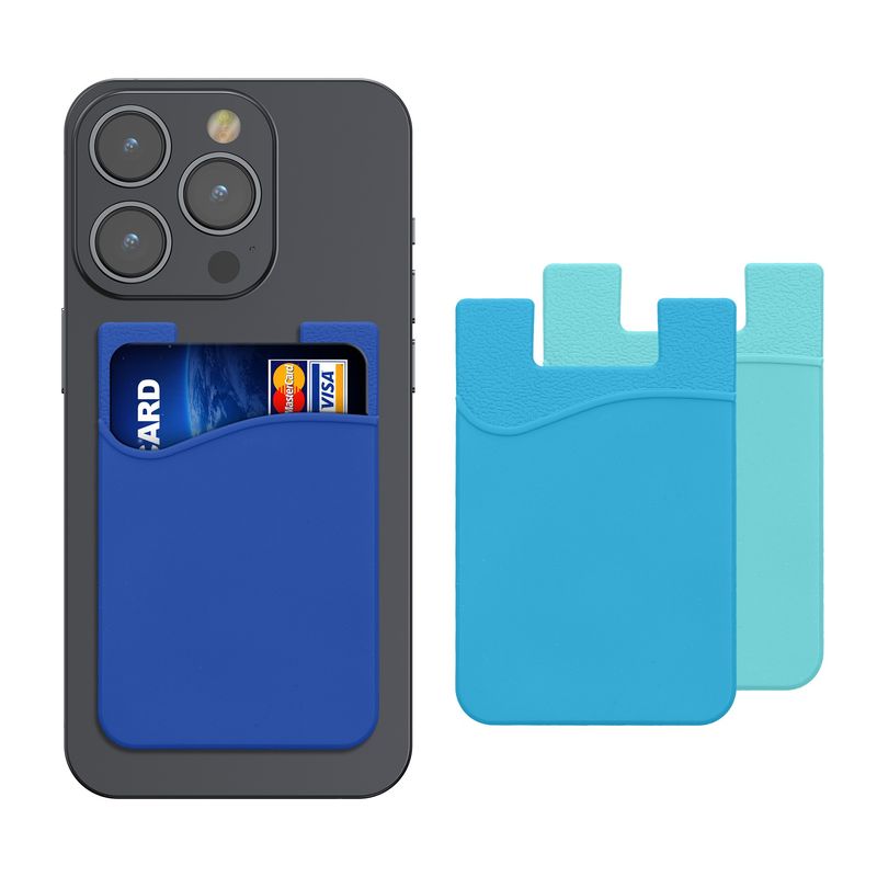 Laptop, Telefoane si Tablete - Telefoane mobile si accesorii - Accesorii Telefoane - Huse telefoane - Set 3 huse universale Kwmobile, buzunar card, protectie la zgarieturi, silicon, albastru - Infinity.ro