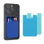 Laptop, Telefoane si Tablete - Telefoane mobile si accesorii - Accesorii Telefoane - Huse telefoane - Set 3 huse universale Kwmobile, buzunar card, protectie la zgarieturi, silicon, albastru - Infinity.ro
