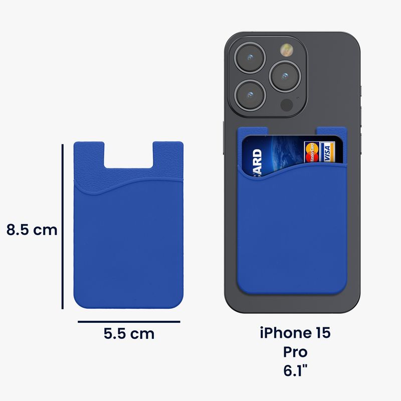 Laptop, Telefoane si Tablete - Telefoane mobile si accesorii - Accesorii Telefoane - Huse telefoane - Set 3 huse universale Kwmobile, buzunar card, protectie la zgarieturi, silicon, albastru - Infinity.ro