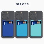 Laptop, Telefoane si Tablete - Telefoane mobile si accesorii - Accesorii Telefoane - Huse telefoane - Set 3 huse universale Kwmobile, buzunar card, protectie la zgarieturi, silicon, albastru - Infinity.ro