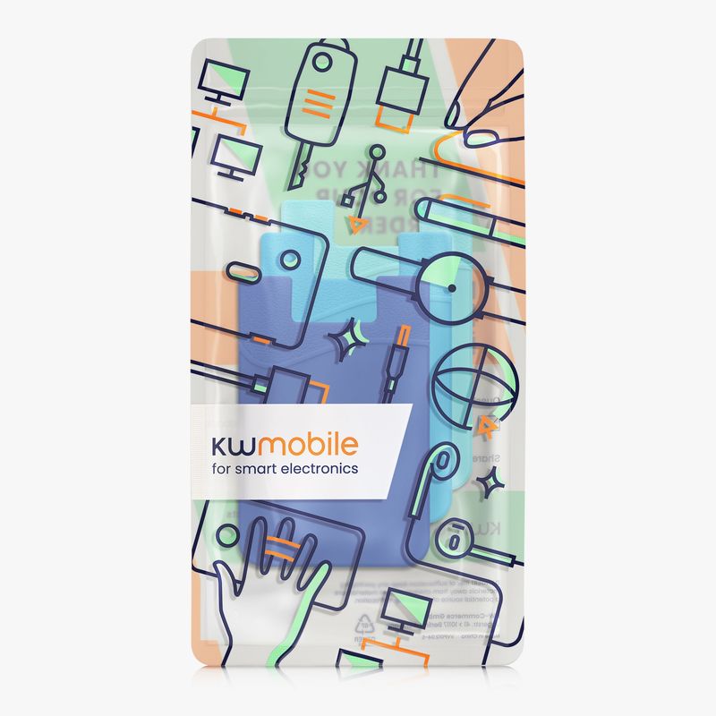 Laptop, Telefoane si Tablete - Telefoane mobile si accesorii - Accesorii Telefoane - Huse telefoane - Set 3 huse universale Kwmobile, buzunar card, protectie la zgarieturi, silicon, albastru - Infinity.ro