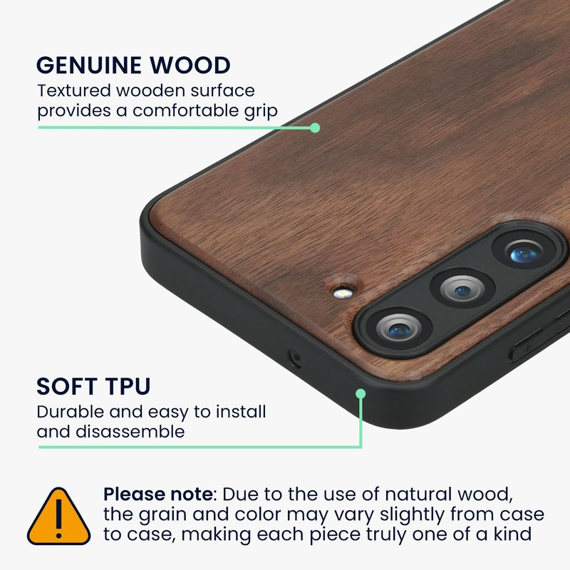 Laptop, Telefoane si Tablete - Telefoane mobile si accesorii - Accesorii Telefoane - Huse telefoane - Husa Kwmobile pentru Samsung Galaxy S23, compatibilitate MagSafe, lemn, TPU, maro - Infinity.ro