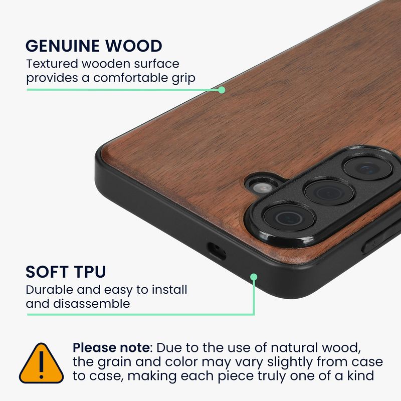 Laptop, Telefoane si Tablete - Telefoane mobile si accesorii - Accesorii Telefoane - Huse telefoane - Husa Kwmobile pentru Samsung Galaxy S26, compatibilitate MagSafe, lemn, TPU, maro - Infinity.ro