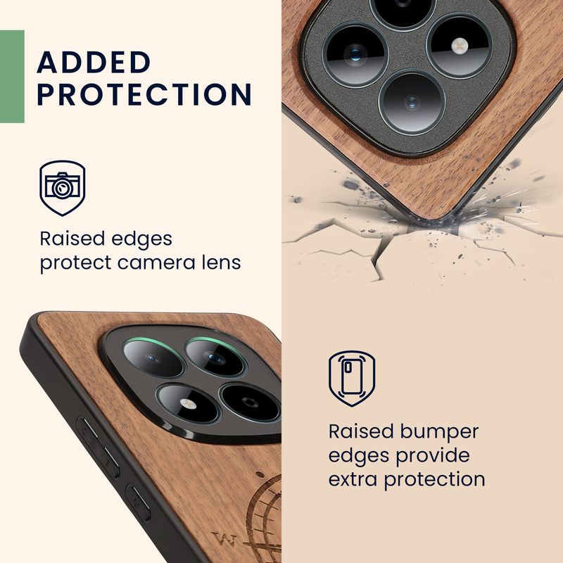 Laptop, Telefoane si Tablete - Telefoane mobile si accesorii - Accesorii Telefoane - Huse telefoane - Husa tip bumper Kwmobile pentru Xiaomi Redmi Note 15 Pro 4G, anti-alunecare, lemn, TPU, maro - Infinity.ro