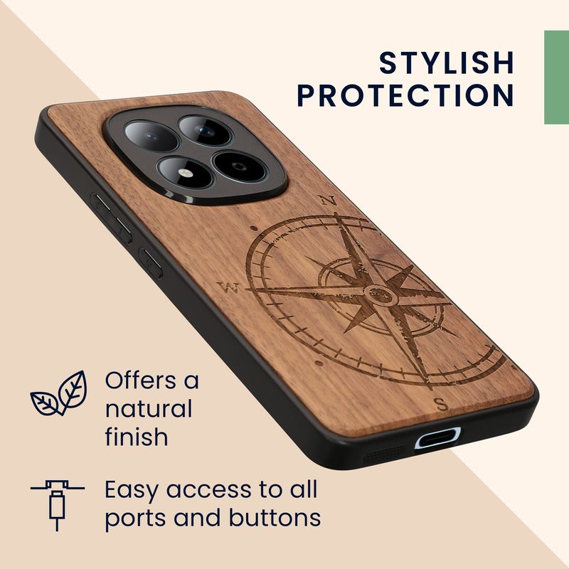 Laptop, Telefoane si Tablete - Telefoane mobile si accesorii - Accesorii Telefoane - Huse telefoane - Husa tip bumper Kwmobile pentru Xiaomi Redmi Note 15 Pro 4G, anti-alunecare, lemn, TPU, maro - Infinity.ro