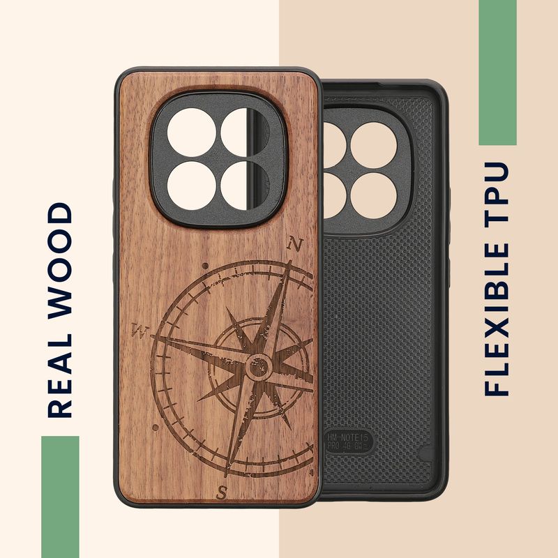 Laptop, Telefoane si Tablete - Telefoane mobile si accesorii - Accesorii Telefoane - Huse telefoane - Husa tip bumper Kwmobile pentru Xiaomi Redmi Note 15 Pro 4G, anti-alunecare, lemn, TPU, maro - Infinity.ro