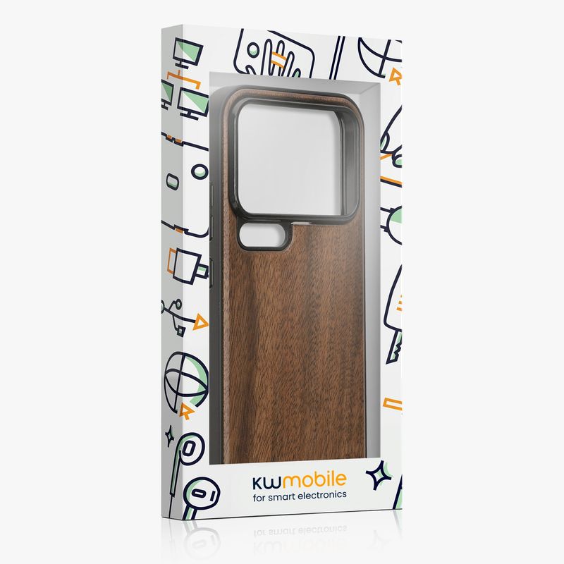 Laptop, Telefoane si Tablete - Telefoane mobile si accesorii - Accesorii Telefoane - Huse telefoane - Husa tip bumper Kwmobile pentru Xiaomi 17 Pro, anti-alunecare, lemn, TPU, maro - Infinity.ro