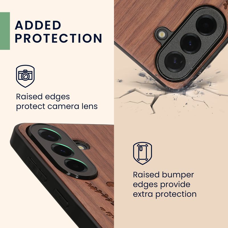 Laptop, Telefoane si Tablete - Telefoane mobile si accesorii - Accesorii Telefoane - Huse telefoane - Husa tip bumper Kwmobile pentru Samsung Galaxy A57 5G, anti-alunecare, protectie la zgarieturi, lemn, TPU, maro - Infinity.ro