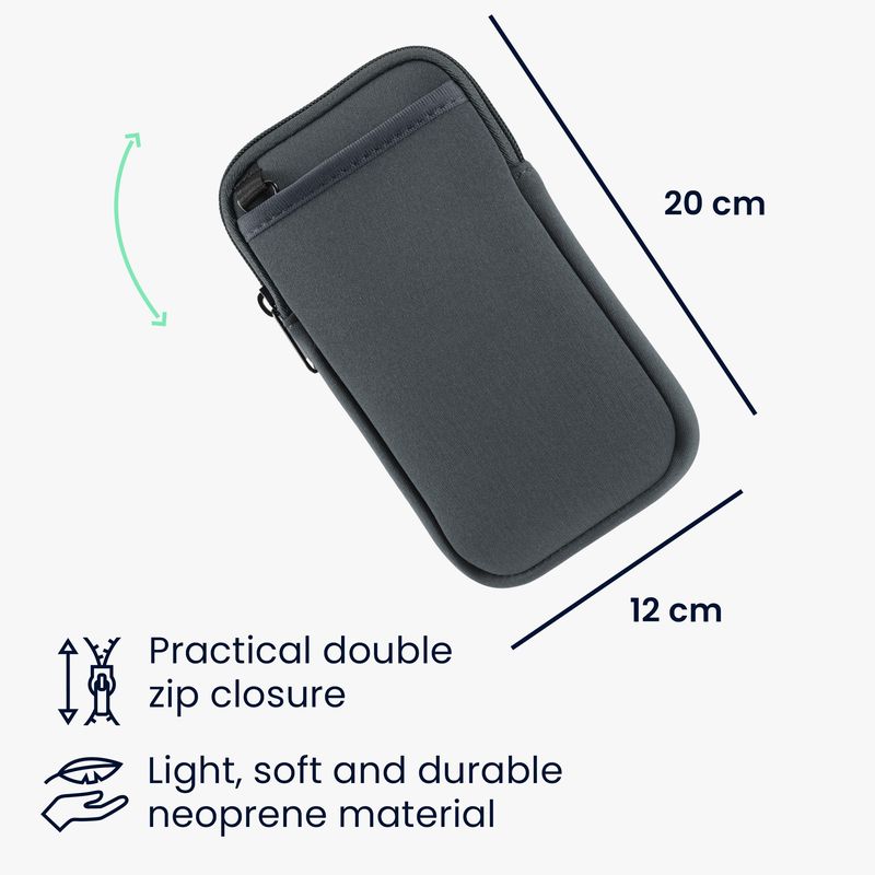 Laptop, Telefoane si Tablete - Telefoane mobile si accesorii - Accesorii Telefoane - Huse telefoane - Husa Kwmobile, protectie la zgarieturi, prindere cu carabina, protectie la praf, neopren, gri - Infinity.ro