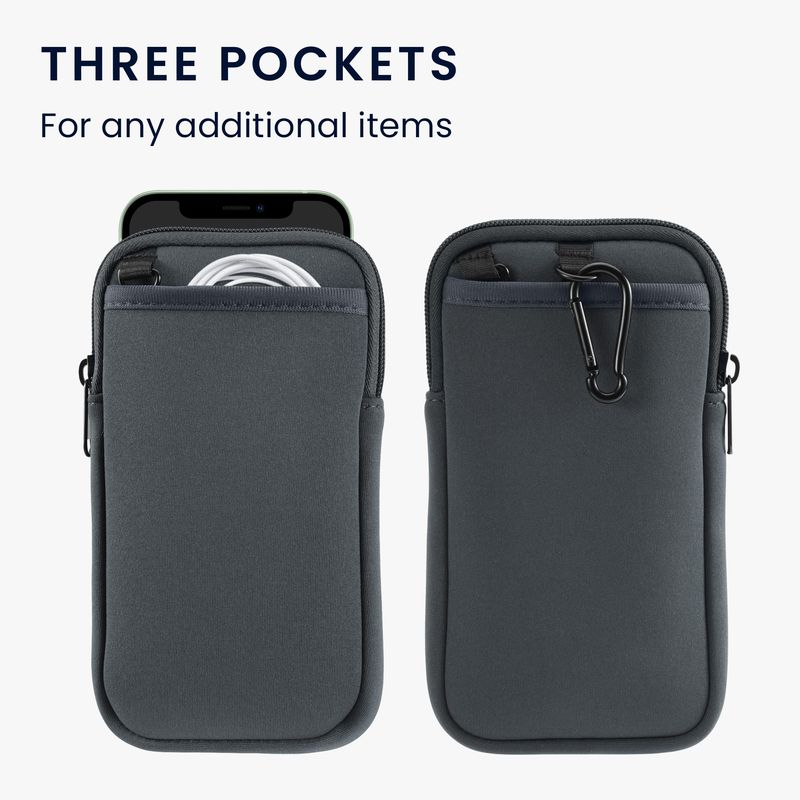 Laptop, Telefoane si Tablete - Telefoane mobile si accesorii - Accesorii Telefoane - Huse telefoane - Husa Kwmobile, protectie la zgarieturi, prindere cu carabina, protectie la praf, neopren, gri - Infinity.ro