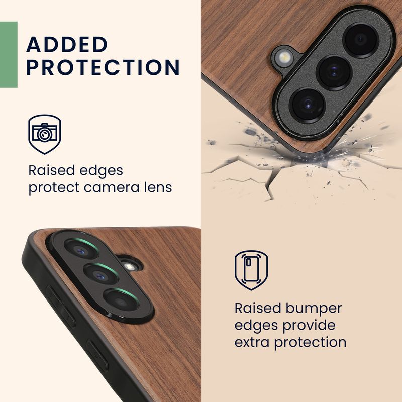 Laptop, Telefoane si Tablete - Telefoane mobile si accesorii - Accesorii Telefoane - Huse telefoane - Husa tip bumper Kwmobile pentru Samsung Galaxy A57 5G, anti-alunecare, lemn, TPU, maro - Infinity.ro