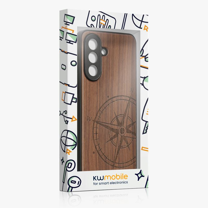 Laptop, Telefoane si Tablete - Telefoane mobile si accesorii - Accesorii Telefoane - Huse telefoane - Husa tip bumper Kwmobile pentru Samsung Galaxy A57 5G, anti-alunecare, lemn, TPU, maro - Infinity.ro
