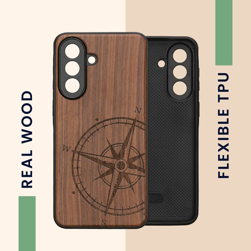 Laptop, Telefoane si Tablete - Telefoane mobile si accesorii - Accesorii Telefoane - Huse telefoane - Husa tip bumper Kwmobile pentru Samsung Galaxy A57 5G, anti-alunecare, lemn, TPU, maro - Infinity.ro