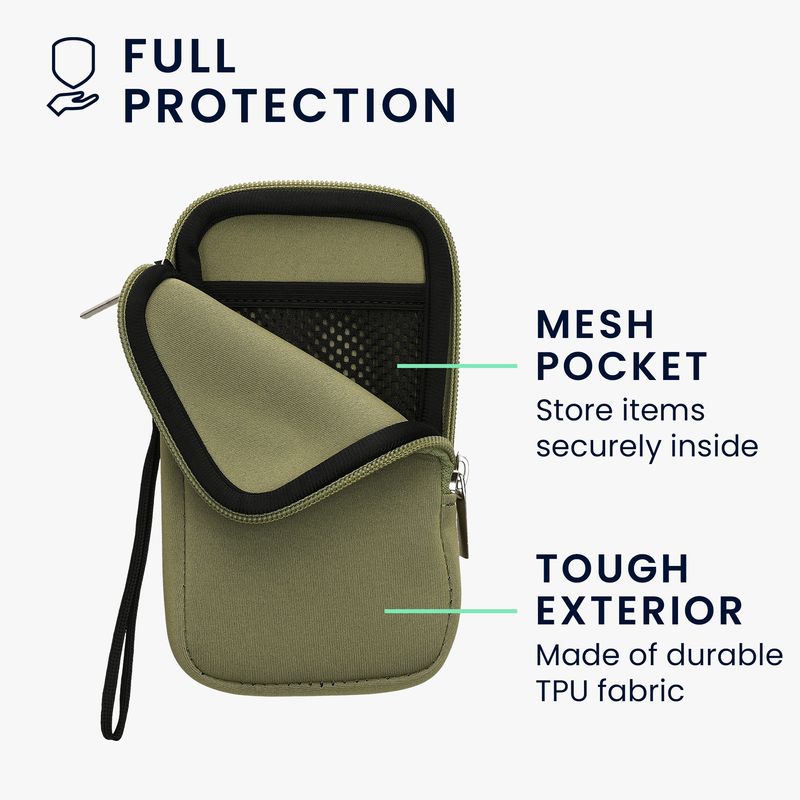 Laptop, Telefoane si Tablete - Telefoane mobile si accesorii - Accesorii Telefoane - Huse telefoane - Husa tip holster Kwmobile, anti-alunecare, protectie la zgarieturi, neopren, verde - Infinity.ro