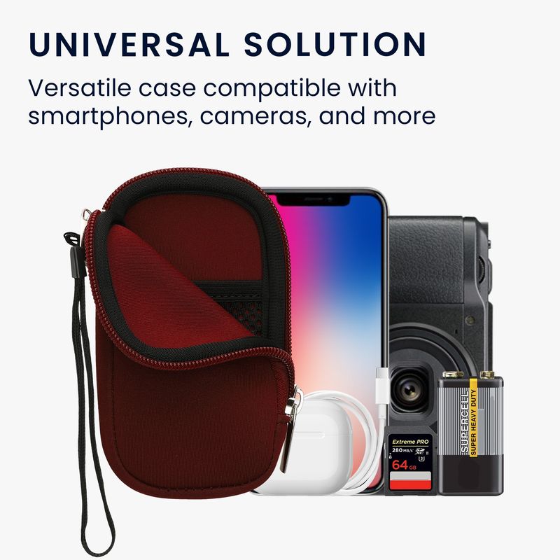 Laptop, Telefoane si Tablete - Telefoane mobile si accesorii - Accesorii Telefoane - Huse telefoane - Husa tip holster Kwmobile, anti-alunecare, inchidere cu fermoar, neopren, rosu - Infinity.ro