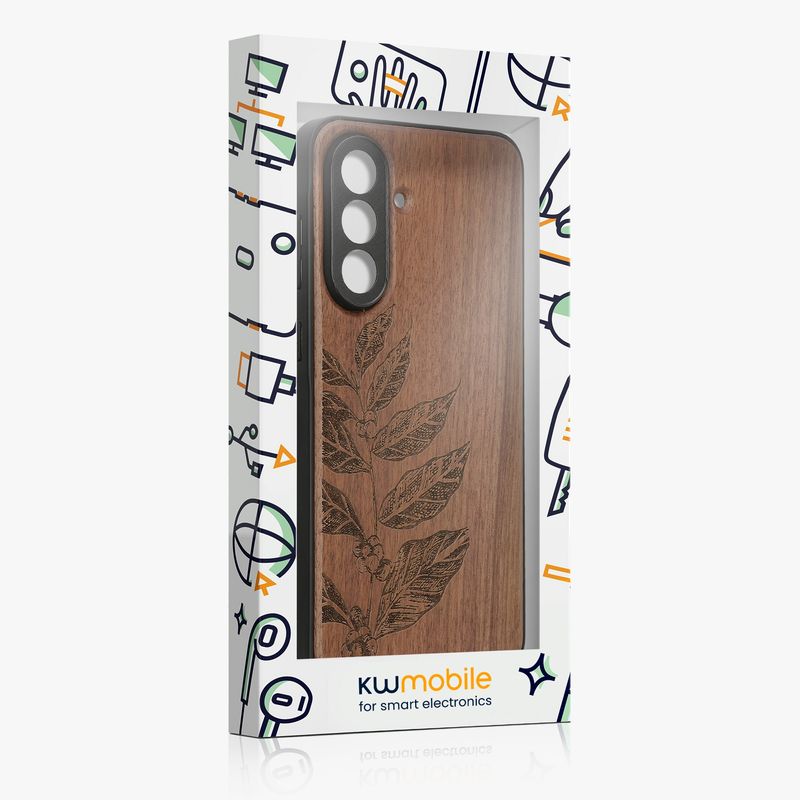 Laptop, Telefoane si Tablete - Telefoane mobile si accesorii - Accesorii Telefoane - Huse telefoane - Husa tip bumper Kwmobile pentru Samsung Galaxy A37 5G, protectie la socuri, lemn, TPU, maro - Infinity.ro