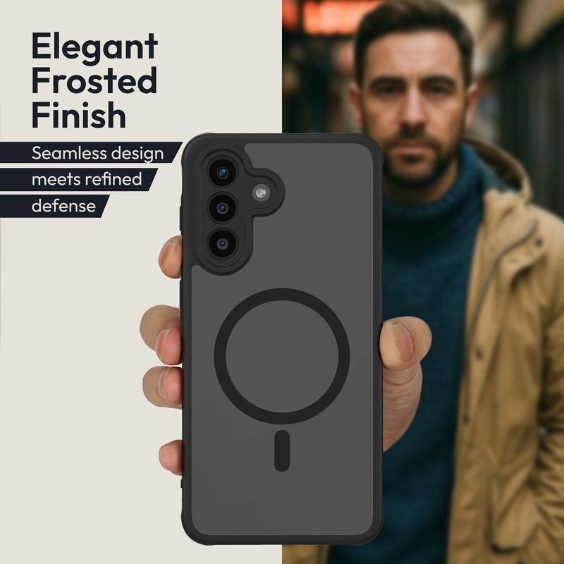 Laptop, Telefoane si Tablete - Telefoane mobile si accesorii - Accesorii Telefoane - Huse telefoane - Husa Oakshield pentru Samsung Galaxy A57 5G, compatibilitate MagSafe, sticla, TPU, negru - Infinity.ro