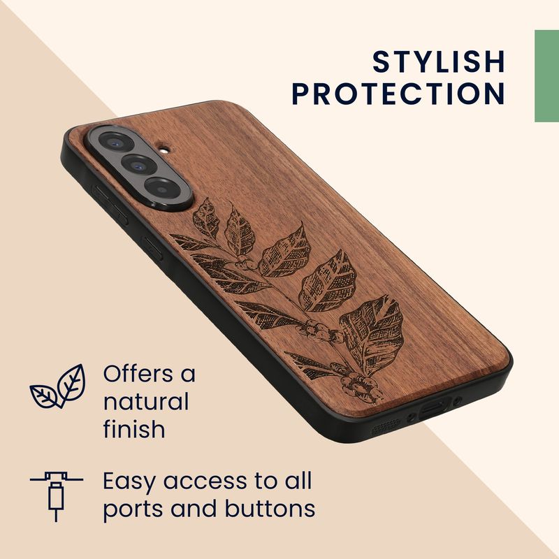 Laptop, Telefoane si Tablete - Telefoane mobile si accesorii - Accesorii Telefoane - Huse telefoane - Husa tip bumper Kwmobile pentru Samsung Galaxy A37 5G, protectie la socuri, lemn, TPU, maro - Infinity.ro