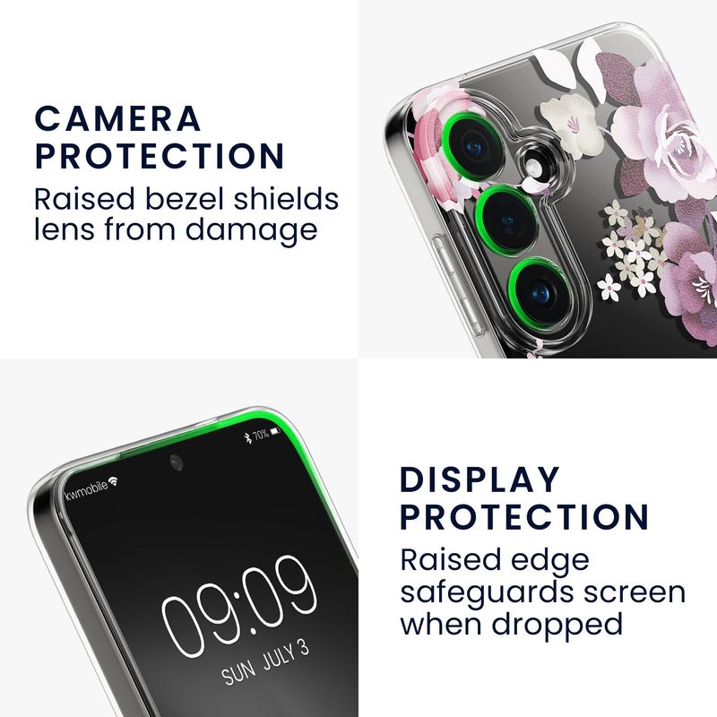 Laptop, Telefoane si Tablete - Telefoane mobile si accesorii - Accesorii Telefoane - Huse telefoane - Husa Kwmobile pentru Samsung Galaxy S26 Plus, protectie la zgarieturi, TPU, sticla temperata, mov, transparent - Infinity.ro