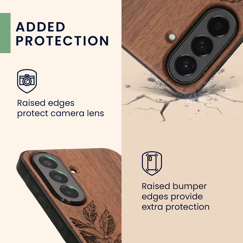 Laptop, Telefoane si Tablete - Telefoane mobile si accesorii - Accesorii Telefoane - Huse telefoane - Husa tip bumper Kwmobile pentru Samsung Galaxy A37 5G, protectie la socuri, lemn, TPU, maro - Infinity.ro