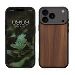 Laptop, Telefoane si Tablete - Telefoane mobile si accesorii - Accesorii Telefoane - Huse telefoane - Husa tip bumper Kwmobile pentru iPhone 17 Pro Max, protectie la socuri, lemn, TPU, maro vintage - Infinity.ro