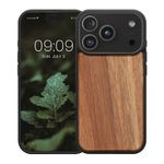 Laptop, Telefoane si Tablete - Telefoane mobile si accesorii - Accesorii Telefoane - Huse telefoane - Husa tip bumper Kwmobile pentru iPhone 17 Pro, protectie la socuri, lemn, TPU, maro vintage - Infinity.ro