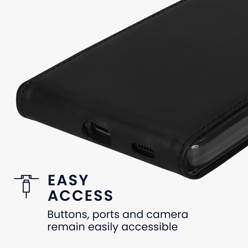 Laptop, Telefoane si Tablete - Telefoane mobile si accesorii - Accesorii Telefoane - Huse telefoane - Husa tip flip Kwmobile pentru Samsung Galaxy A37 5G, inchidere magnetica, piele ecologica, negru - Infinity.ro