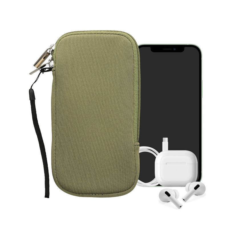 Laptop, Telefoane si Tablete - Telefoane mobile si accesorii - Accesorii Telefoane - Huse telefoane - Husa universala tip holster Kwmobile, anti-alunecare, protectie la zgarieturi, neopren, verde - Infinity.ro