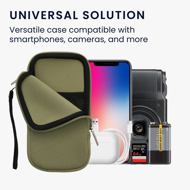 Laptop, Telefoane si Tablete - Telefoane mobile si accesorii - Accesorii Telefoane - Huse telefoane - Husa universala tip holster Kwmobile, anti-alunecare, protectie la zgarieturi, neopren, verde - Infinity.ro