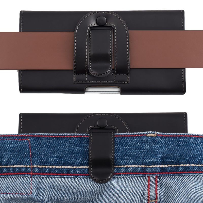 Laptop, Telefoane si Tablete - Telefoane mobile si accesorii - Accesorii Telefoane - Huse telefoane - Husa tip holster Kwmobile, protectie la zgarieturi, piele ecologica, negru - Infinity.ro