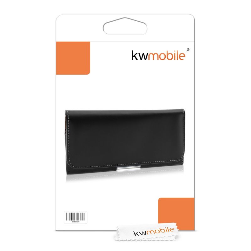 Laptop, Telefoane si Tablete - Telefoane mobile si accesorii - Accesorii Telefoane - Huse telefoane - Husa tip holster Kwmobile, protectie la zgarieturi, piele ecologica, negru - Infinity.ro