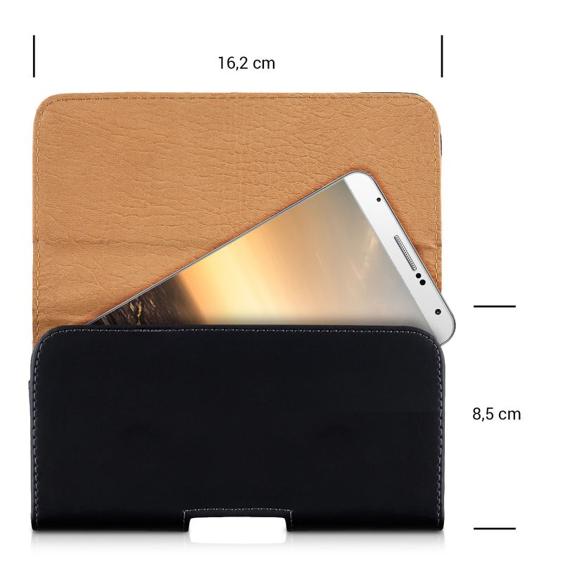 Laptop, Telefoane si Tablete - Telefoane mobile si accesorii - Accesorii Telefoane - Huse telefoane - Husa tip holster Kwmobile, protectie la zgarieturi, piele ecologica, negru - Infinity.ro