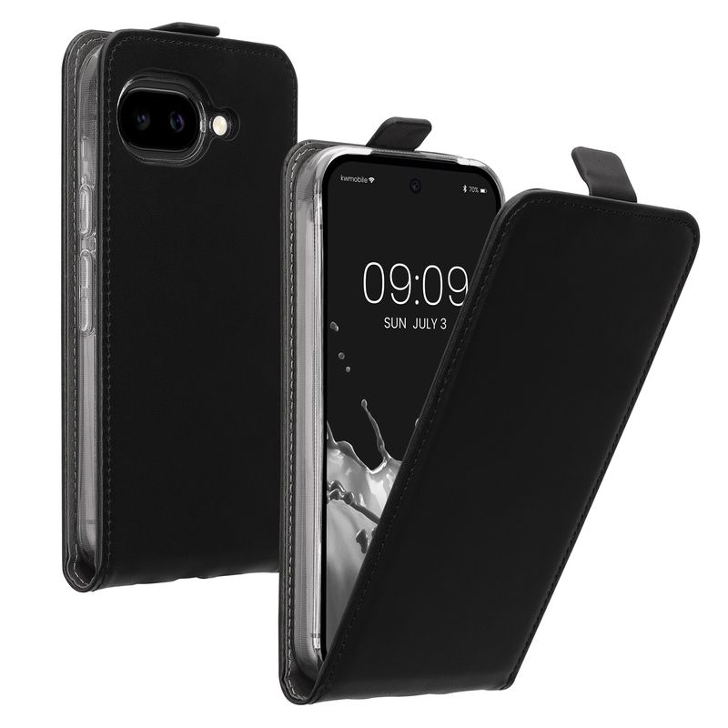 Laptop, Telefoane si Tablete - Telefoane mobile si accesorii - Accesorii Telefoane - Huse telefoane - Husa tip flip Kwmobile pentru Google Pixel 10a, inchidere magnetica, piele ecologica, negru - Infinity.ro