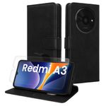 Laptop, Telefoane si Tablete - Telefoane mobile si accesorii - Accesorii Telefoane - Huse telefoane - Husa tip portofel Kwmobile pentru Xiaomi Redmi A3, inchidere magnetica, piele ecologica, negru - Infinity.ro