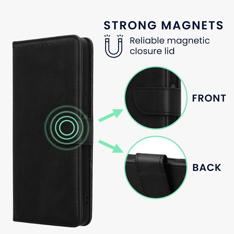 Laptop, Telefoane si Tablete - Telefoane mobile si accesorii - Accesorii Telefoane - Huse telefoane - Husa tip portofel Kwmobile pentru Xiaomi Redmi A3, inchidere magnetica, piele ecologica, negru - Infinity.ro
