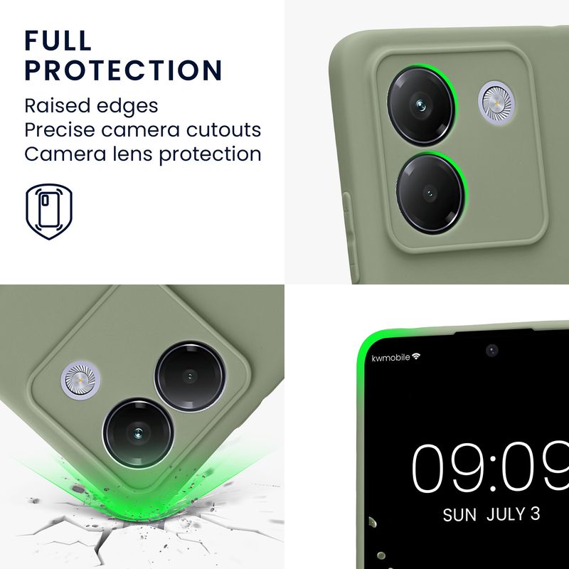 Laptop, Telefoane si Tablete - Telefoane mobile si accesorii - Accesorii Telefoane - Huse telefoane - Husa Kwmobile pentru Xiaomi Poco M7 Pro 5G, anti-alunecare, silicon, verde - Infinity.ro