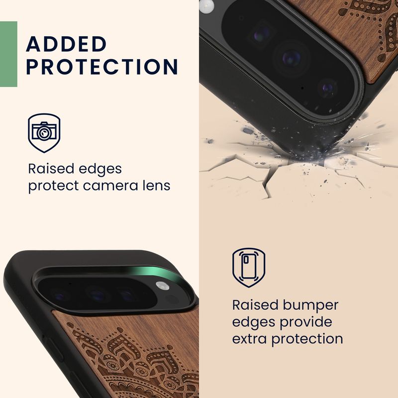 Laptop, Telefoane si Tablete - Telefoane mobile si accesorii - Accesorii Telefoane - Huse telefoane - Husa tip bumper Kwmobile pentru Google Pixel 10 Pro XL, anti-alunecare, protectie la socuri, lemn, TPU, maro - Infinity.ro