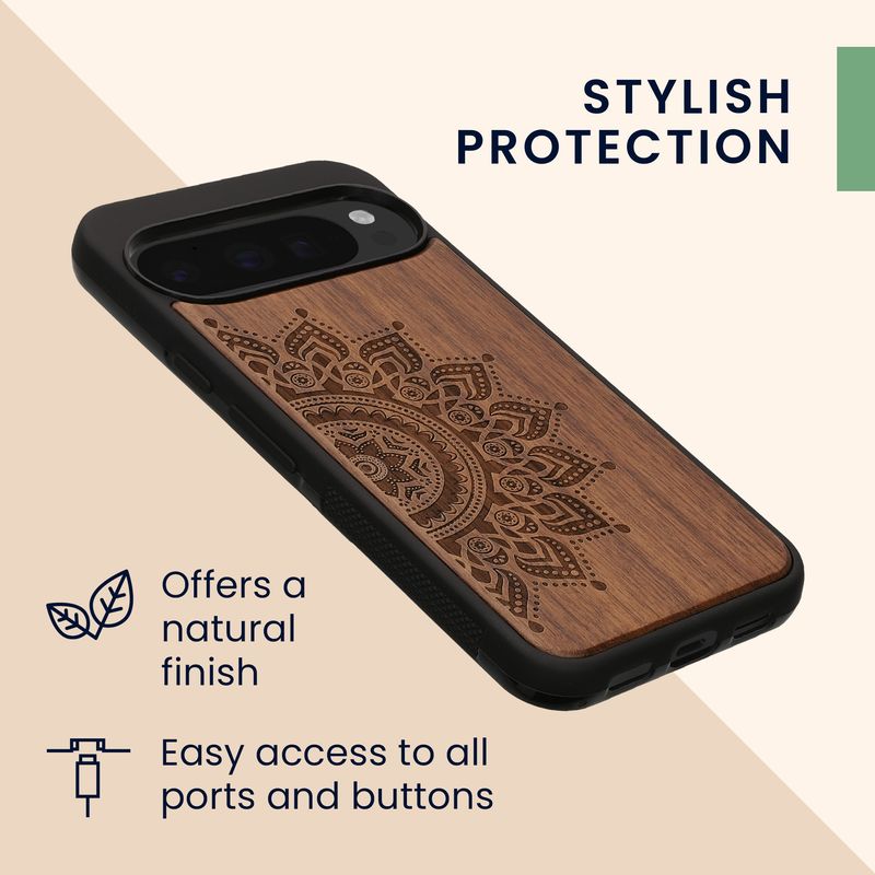 Laptop, Telefoane si Tablete - Telefoane mobile si accesorii - Accesorii Telefoane - Huse telefoane - Husa tip bumper Kwmobile pentru Google Pixel 10 Pro XL, anti-alunecare, protectie la socuri, lemn, TPU, maro - Infinity.ro