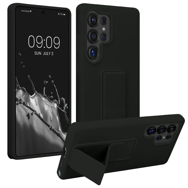 Laptop, Telefoane si Tablete - Telefoane mobile si accesorii - Accesorii Telefoane - Huse telefoane - Husa Kwmobile pentru Samsung Galaxy S25 Ultra, functie stand, silicon, negru - Infinity.ro