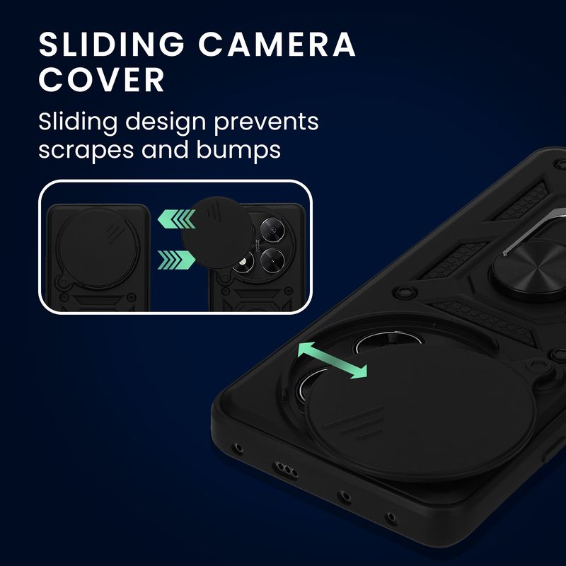 Laptop, Telefoane si Tablete - Telefoane mobile si accesorii - Accesorii Telefoane - Huse telefoane - Husa tip bumper Kwmobile pentru Xiaomi Redmi Note 14 Pro 5G/Poco X7, functie stand, TPU, negru - Infinity.ro