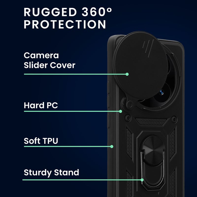Laptop, Telefoane si Tablete - Telefoane mobile si accesorii - Accesorii Telefoane - Huse telefoane - Husa tip bumper Kwmobile pentru Xiaomi Redmi Note 14 Pro 5G/Poco X7, functie stand, TPU, negru - Infinity.ro