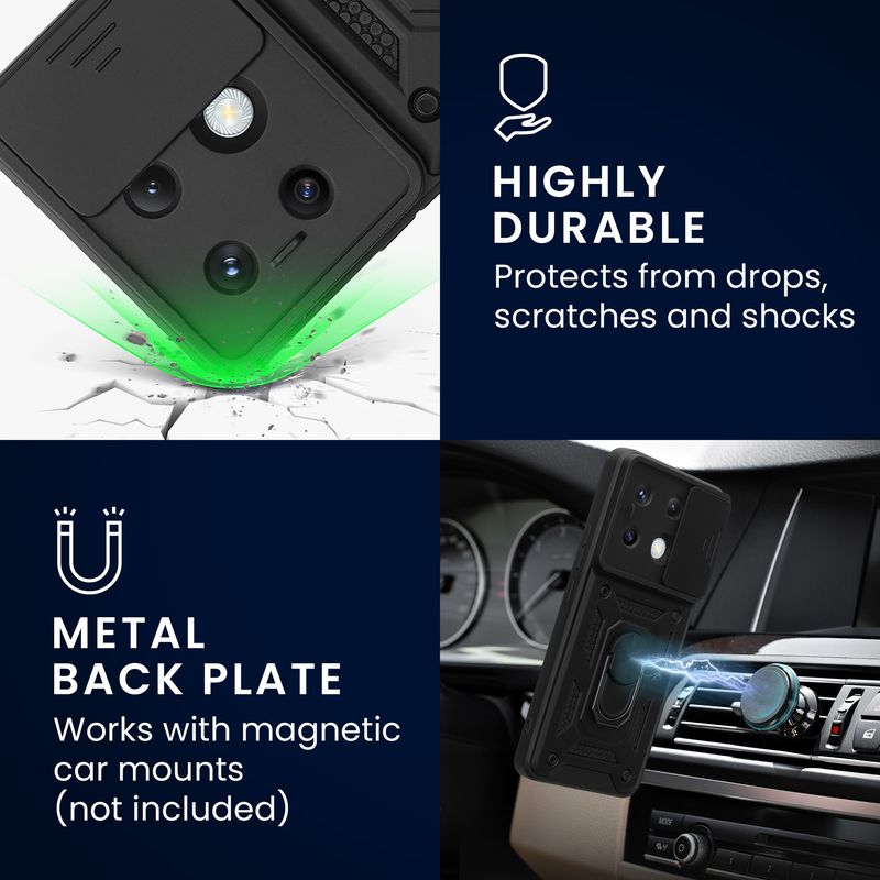 Laptop, Telefoane si Tablete - Telefoane mobile si accesorii - Accesorii Telefoane - Huse telefoane - Husa tip bumper Kwmobile pentru Xiaomi Redmi Note 13 Pro 5G/Poco X6 5G, functie stand, TPU, negru - Infinity.ro
