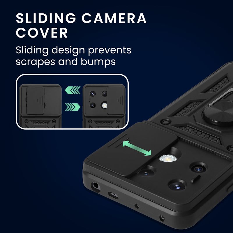 Laptop, Telefoane si Tablete - Telefoane mobile si accesorii - Accesorii Telefoane - Huse telefoane - Husa tip bumper Kwmobile pentru Xiaomi Redmi Note 13 Pro 5G/Poco X6 5G, functie stand, TPU, negru - Infinity.ro