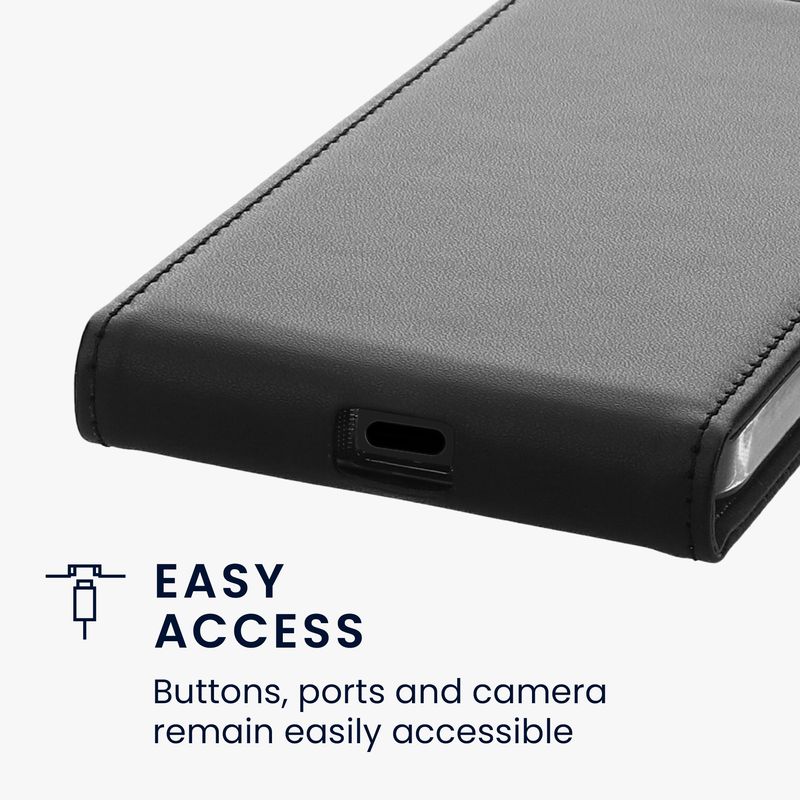 Laptop, Telefoane si Tablete - Telefoane mobile si accesorii - Accesorii Telefoane - Huse telefoane - Husa tip flip Kwmobile pentru Google Pixel 10/Pixel 10 Pro, inchidere magnetica, piele ecologica, negru - Infinity.ro