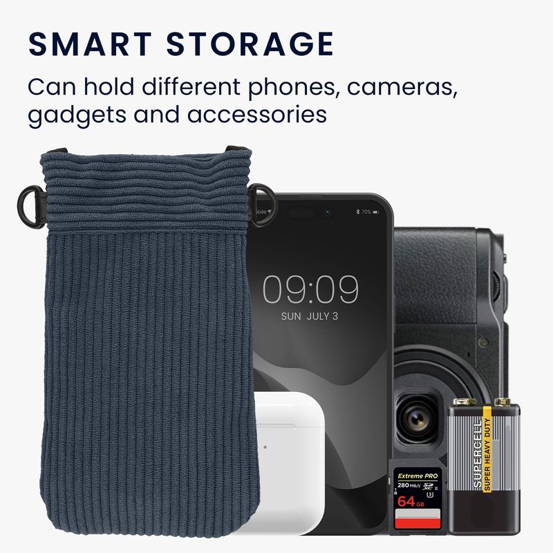Laptop, Telefoane si Tablete - Telefoane mobile si accesorii - Accesorii Telefoane - Huse telefoane - Husa tip holster Kwmobile, inchidere magnetica, microfibra, albastru vintage - Infinity.ro