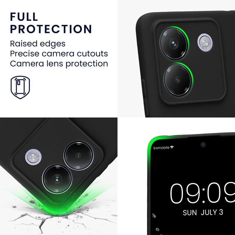 Laptop, Telefoane si Tablete - Telefoane mobile si accesorii - Accesorii Telefoane - Huse telefoane - Husa Kwmobile pentru Xiaomi Poco M7 Pro 5G, anti-alunecare, silicon, negru - Infinity.ro