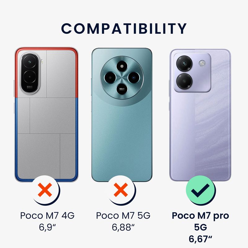 Laptop, Telefoane si Tablete - Telefoane mobile si accesorii - Accesorii Telefoane - Huse telefoane - Husa Kwmobile pentru Xiaomi Poco M7 Pro 5G, anti-alunecare, silicon, alb, negru - Infinity.ro