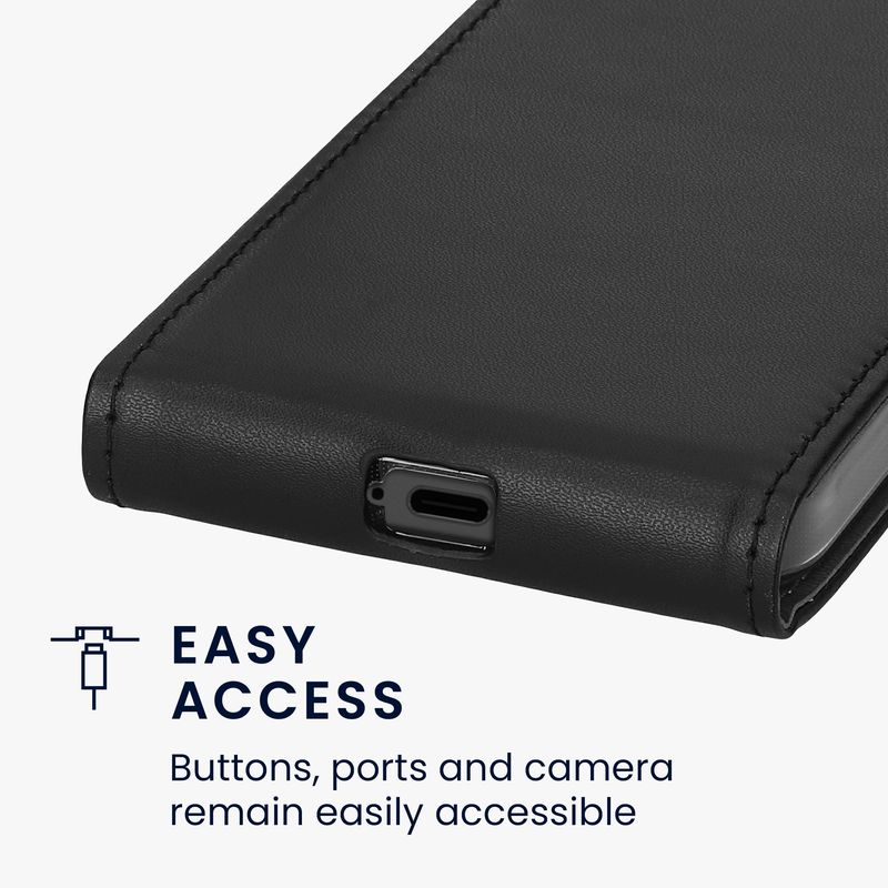 Laptop, Telefoane si Tablete - Telefoane mobile si accesorii - Accesorii Telefoane - Huse telefoane - Husa tip flip Kwmobile pentru Google Pixel 9a, inchidere magnetica, piele ecologica, negru - Infinity.ro