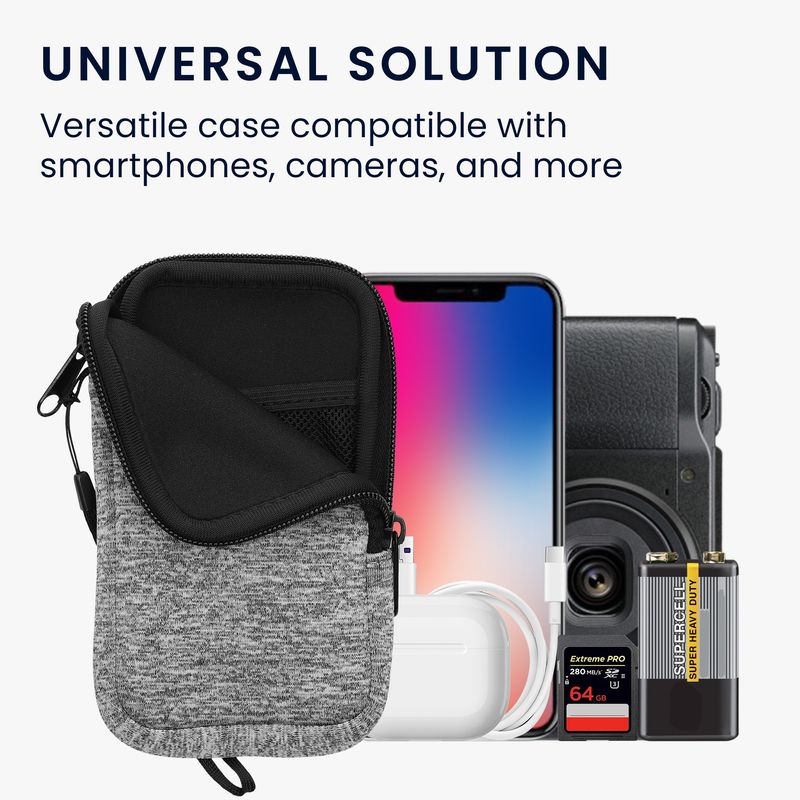 Laptop, Telefoane si Tablete - Telefoane mobile si accesorii - Accesorii Telefoane - Huse telefoane - Husa tip holster Kwmobile, anti-alunecare, 5,5 inch, neopren, gri, alb - Infinity.ro